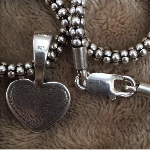 SILPADA Sterling Silver Heart Arrow Spiral Pendant on 
SILPADA Popcorn Chain - Picture 5 of 8